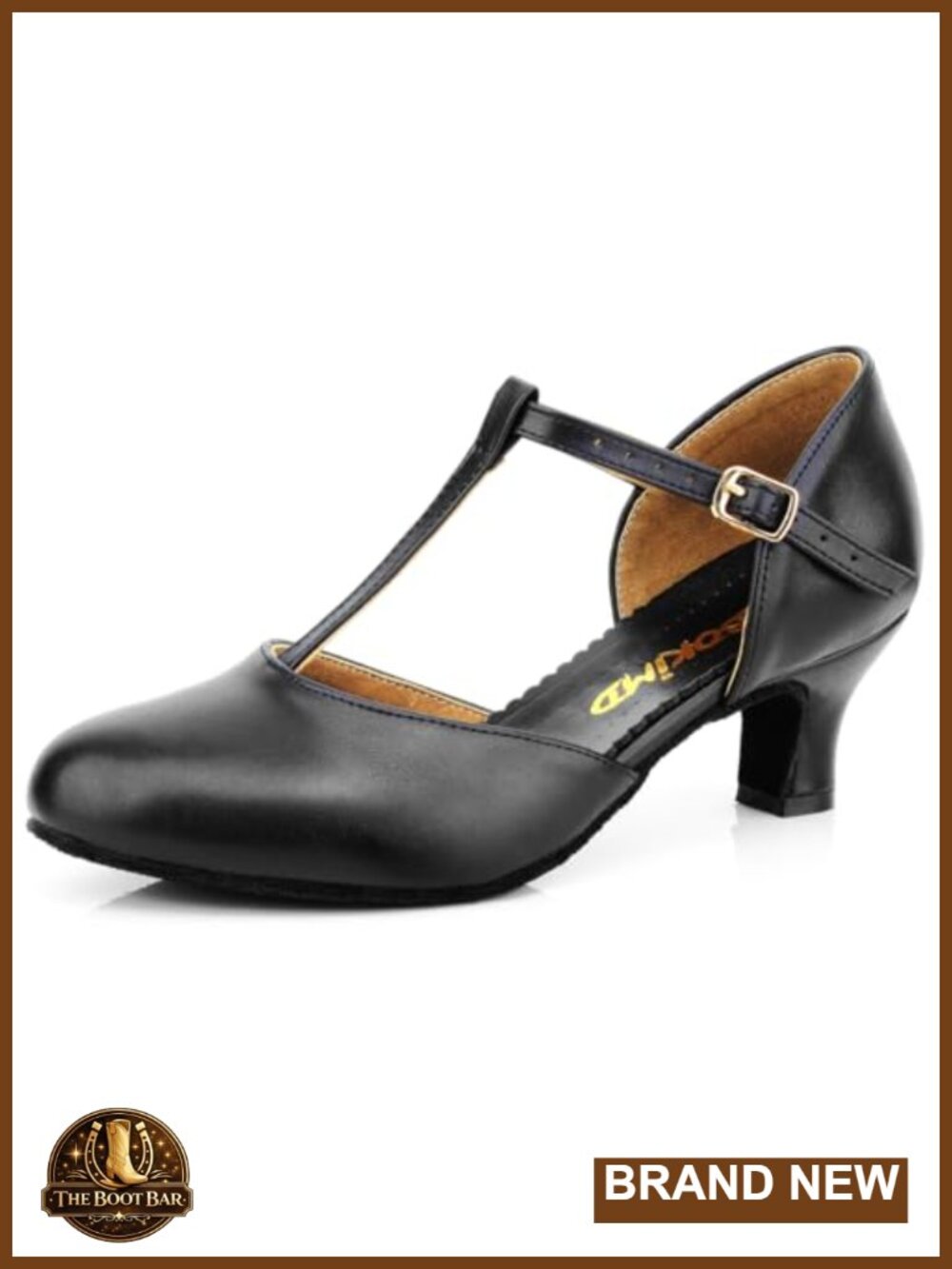 Women's T-Strap Latin Salsa Dance Heels Non-Slip Ballroom Character Shoes